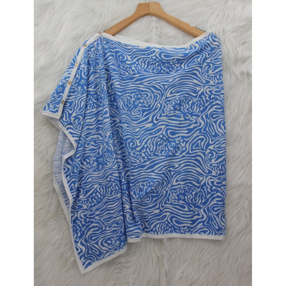 Lilly Pulitzer NWT 100% Cotton Harp Wrap Solar Blue Night Swimming Preppy Resort
